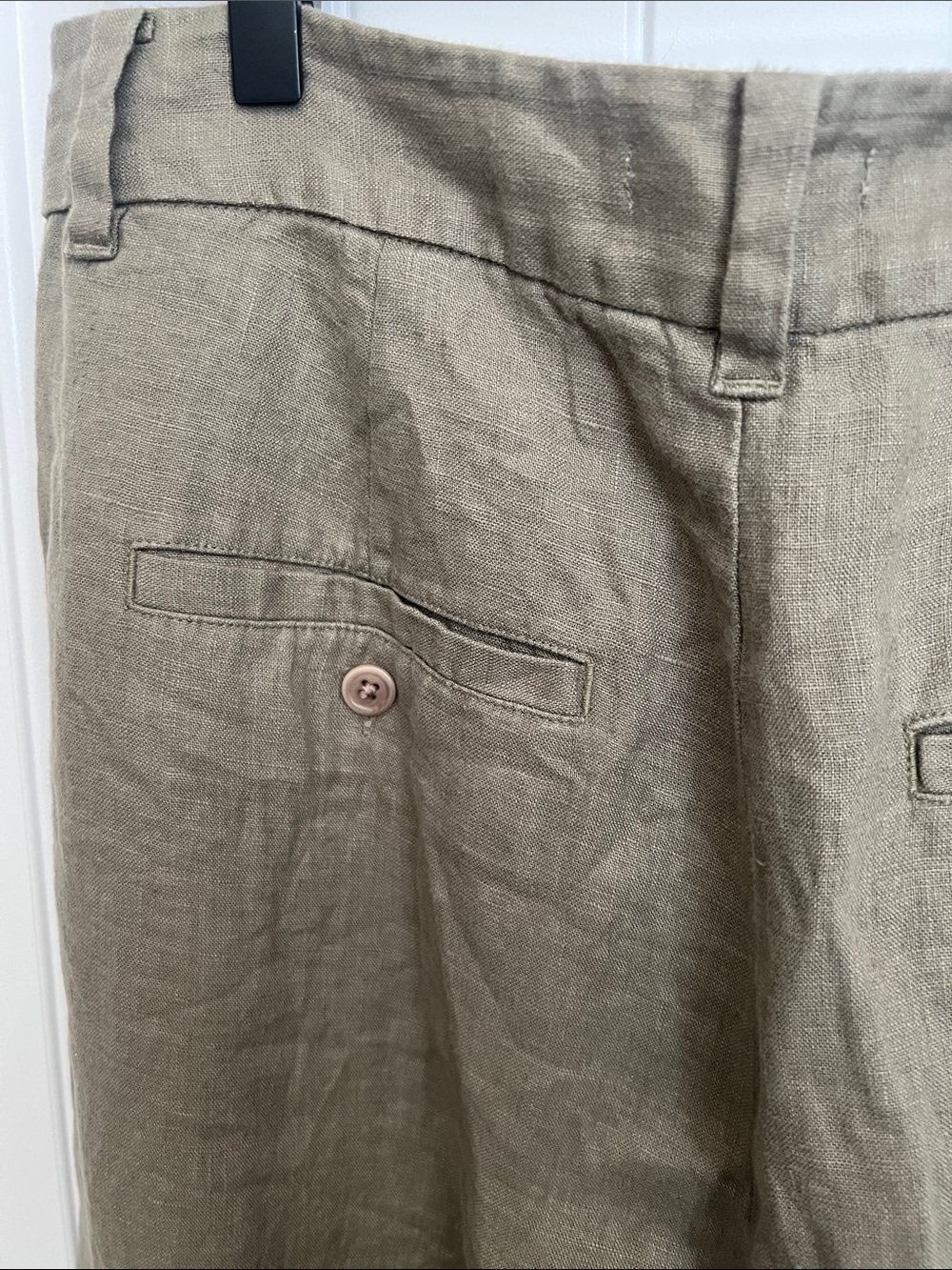 Madewell Olive Wide-Leg Linen Chinos - Picture 8 of 10